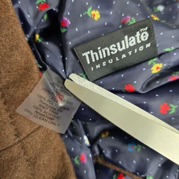 dELiA's Wool Blend Brown Hooded Zip Toggle Coat M Bella Swan Y2K Norm Thinsulate - Picture 11 of 12